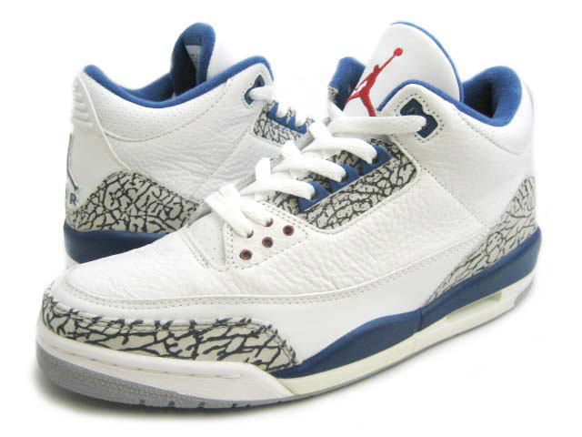 Classic Air Jordan 3 Retro White True Blue Shoes