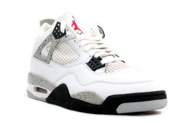 classic air jordan 4 retro 1999 white black cement shoes
