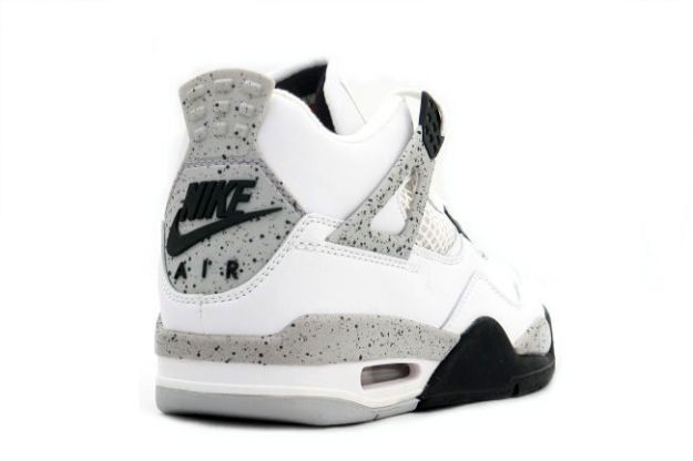 classic air jordan 4 retro 1999 white black cement shoes - Click Image to Close