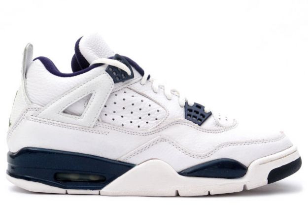 classic air jordan 4 retro 1999 white columbia blue midnight navy shoes - Click Image to Close