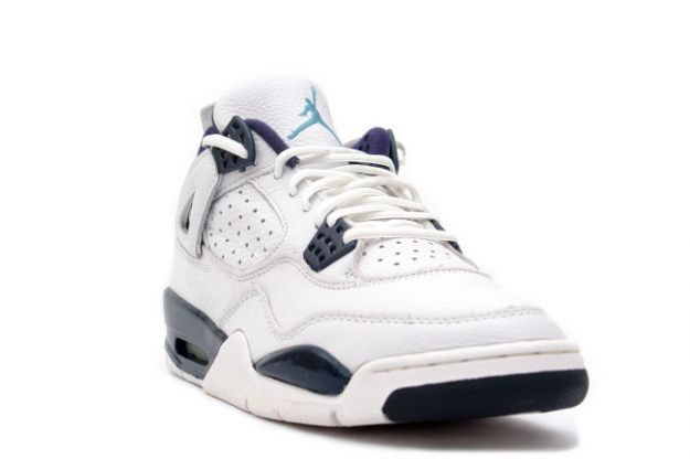 classic air jordan 4 retro 1999 white columbia blue midnight navy shoes - Click Image to Close