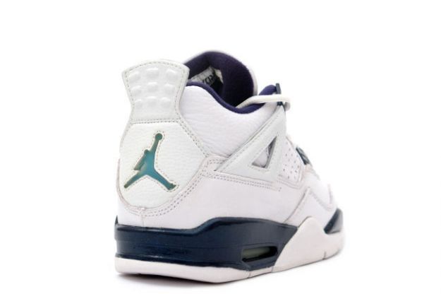 classic air jordan 4 retro 1999 white columbia blue midnight navy shoes - Click Image to Close