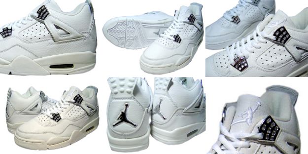 classic air jordan 4 retro 2000 white chrome shoes