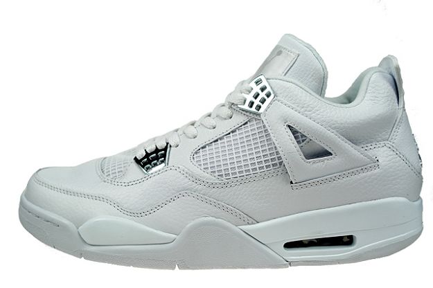 classic air jordan 4 retro pure money white metallic silver shoes - Click Image to Close