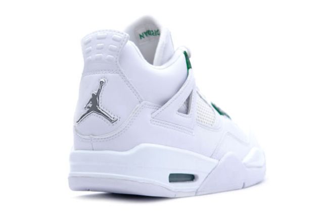 classic air jordan 4 retro white chrome green shoes