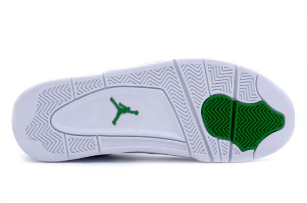 classic air jordan 4 retro white chrome green shoes