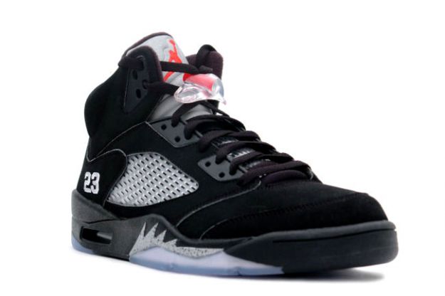 classic original air jordan 5 retro black metallic silver shoes - Click Image to Close