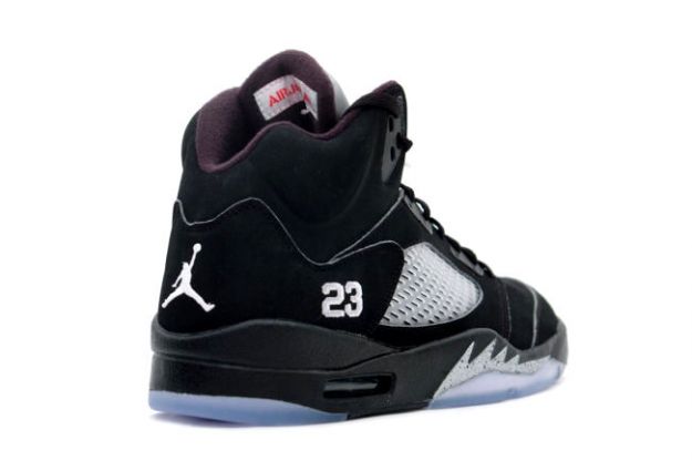 classic original air jordan 5 retro black metallic silver shoes - Click Image to Close