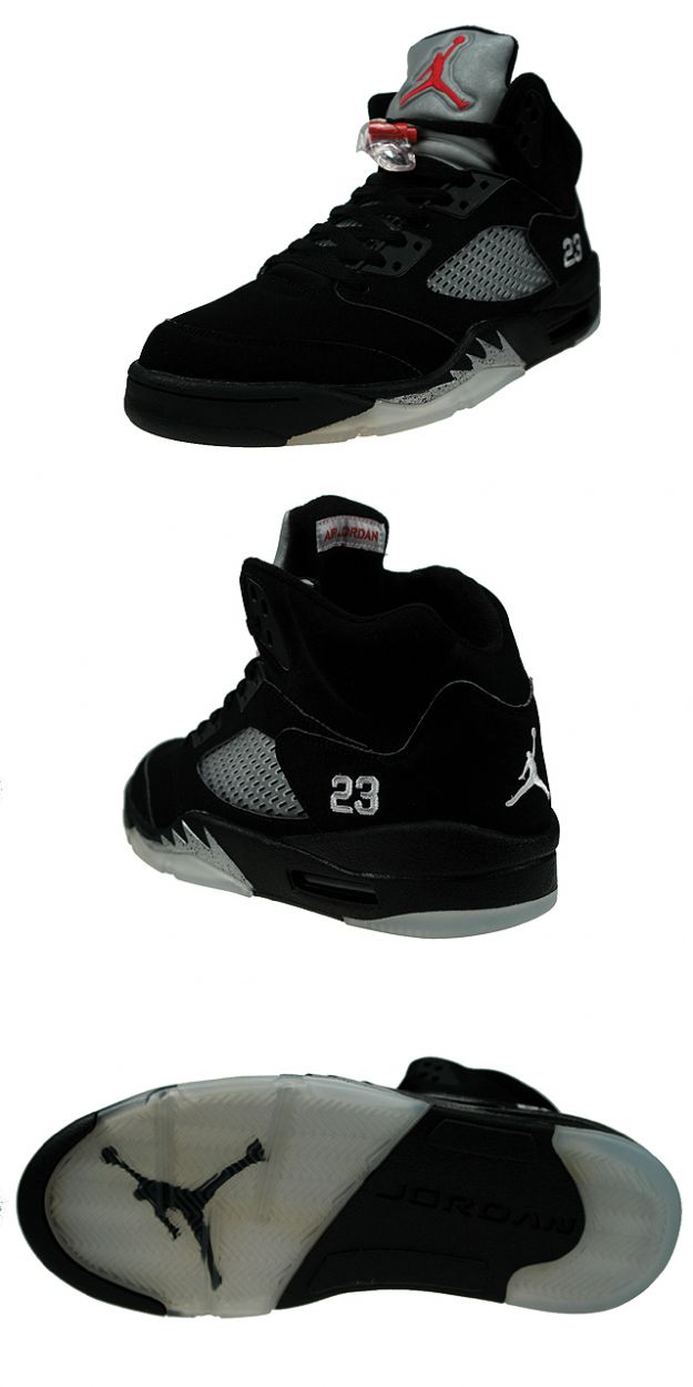 classic original air jordan 5 retro black metallic silver shoes - Click Image to Close