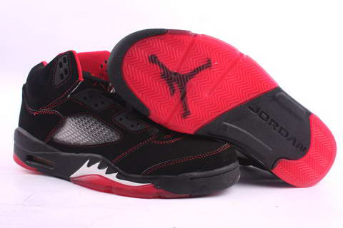 classic original air jordan 5 retro black red fire white shoes for sale online - Click Image to Close