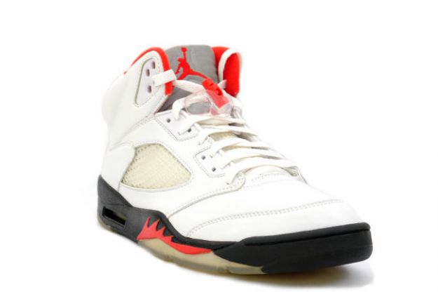 classic original air jordan 5 retro fire red white black fire red shoes - Click Image to Close