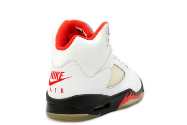 classic original air jordan 5 retro fire red white black fire red shoes