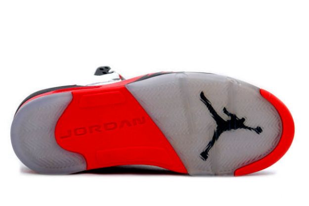 classic original air jordan 5 retro fire red white fire red black shoes - Click Image to Close