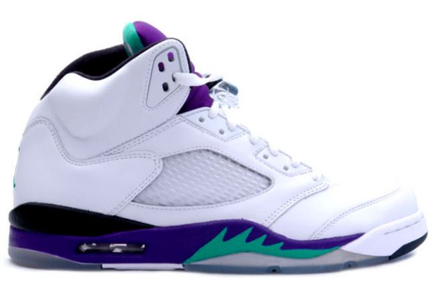 classic original air jordan 5 retro white grape ice new emerald shoes - Click Image to Close