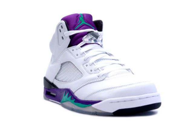 classic original air jordan 5 retro white grape ice new emerald shoes - Click Image to Close