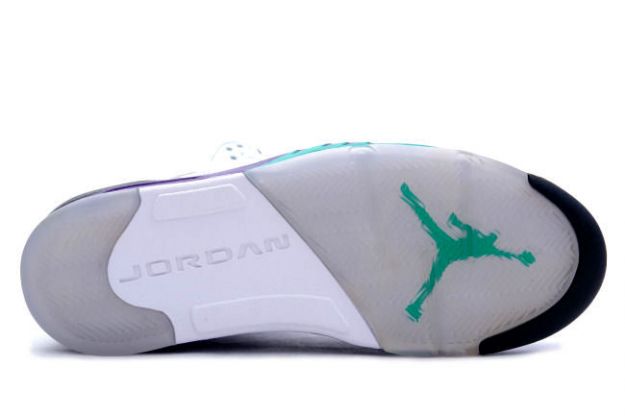classic original air jordan 5 retro white grape ice new emerald shoes