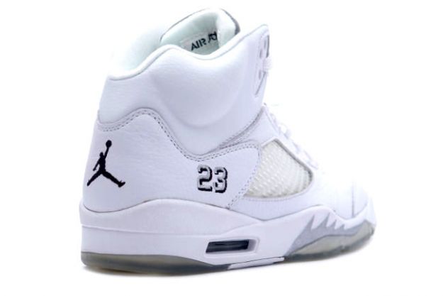 classic original air jordan 5 retro white metallic silver black shoes - Click Image to Close