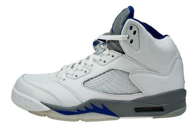 classic original air jordan 5 retro white sport royal stealth shoes - Click Image to Close