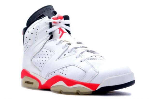 classic air jordan 6 original white infared black shoes