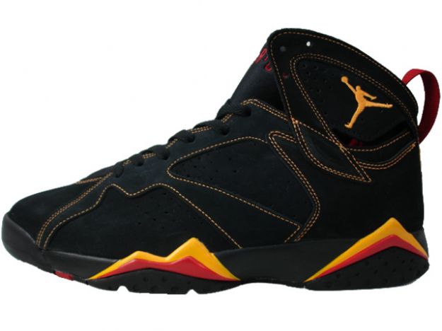 classic and popular air jordan 7 retro black citrus varsity red shoes