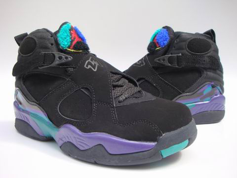 popular air jordan 8 retro black green shoes