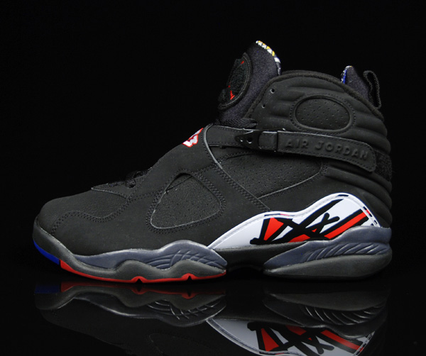 popular air jordan 8 retro playoffs black varsity red white shoes