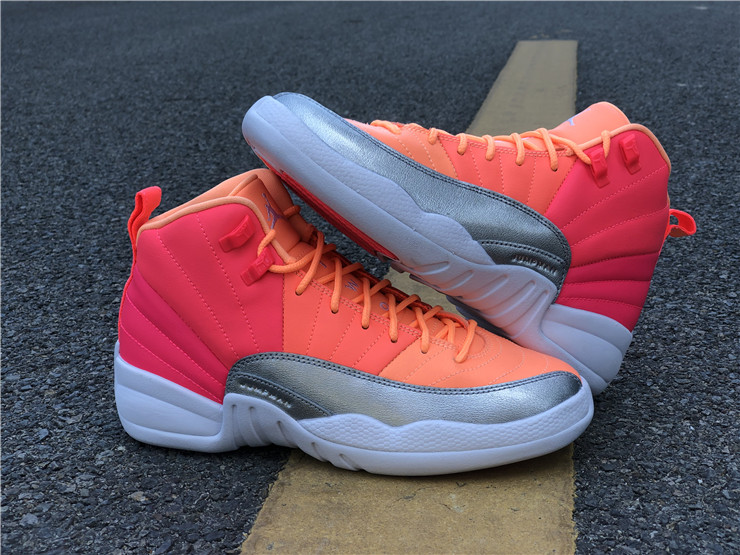 jordan 12 retro gs sunrise hot punch shoes