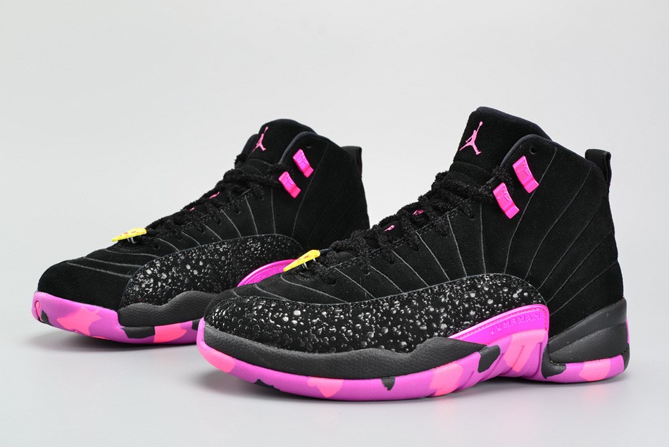 new release mens air jordan 12 doernbecher black hyper violet pink blast