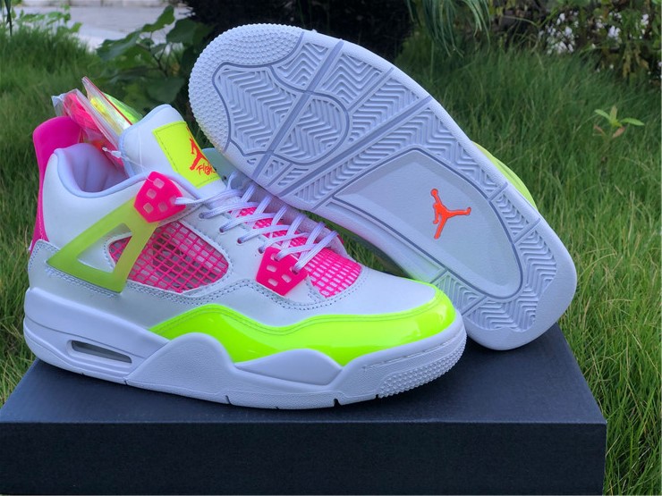 newest New Air jordan 4 retro lemon venom pink girls shoes