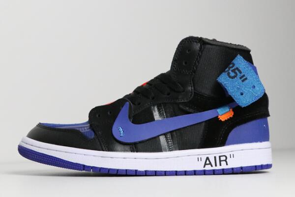 off white x air jordan 1 black royal blue white discount shoes