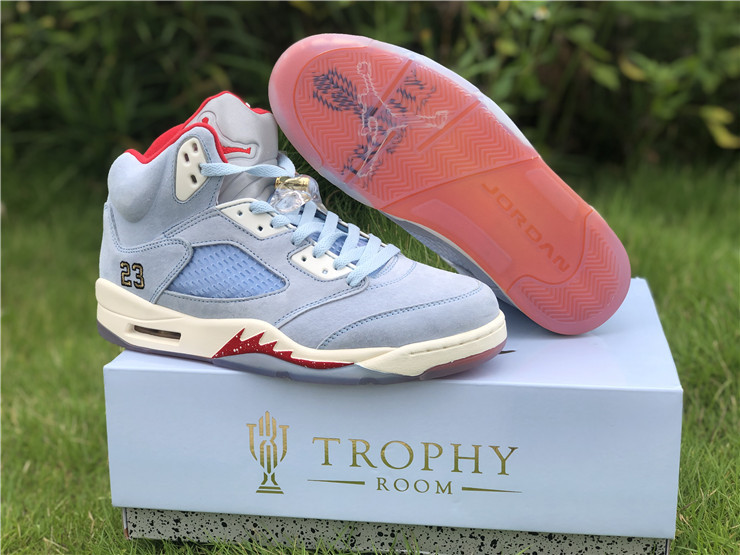 trophy room x New Air jordan 5 ice blue shoes