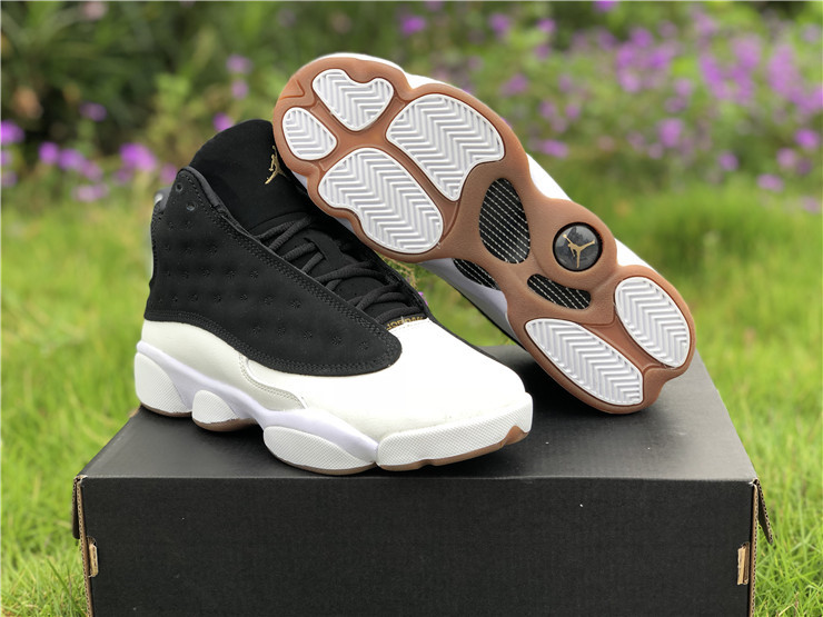 womens New Air jordan 13 gs city of flight gold gum shoes